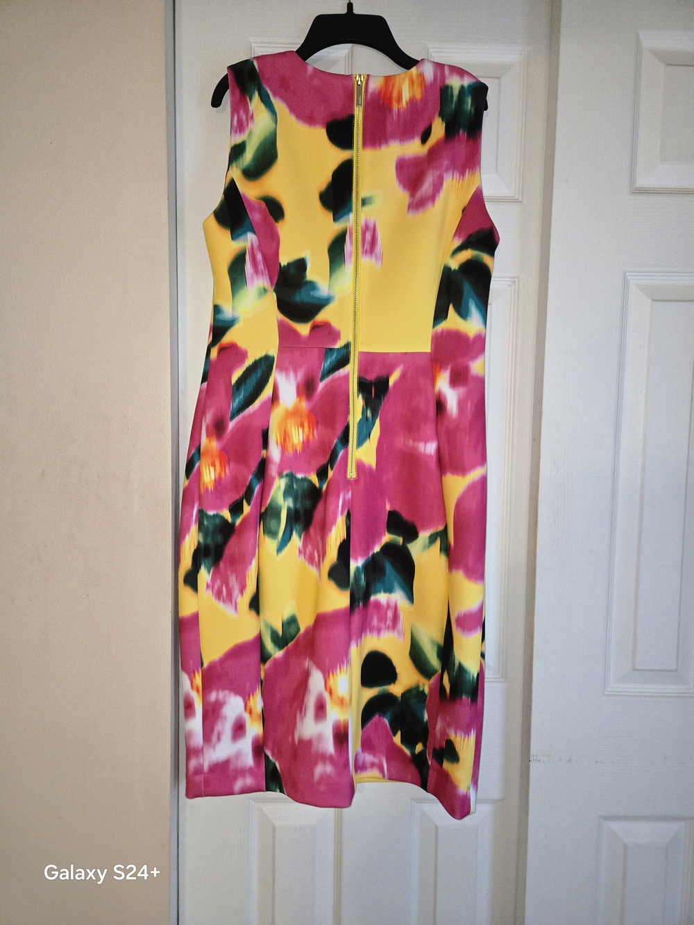 Calvin Klein Yellow & Pink Floral Sheath Dress - Picture 4 of 6